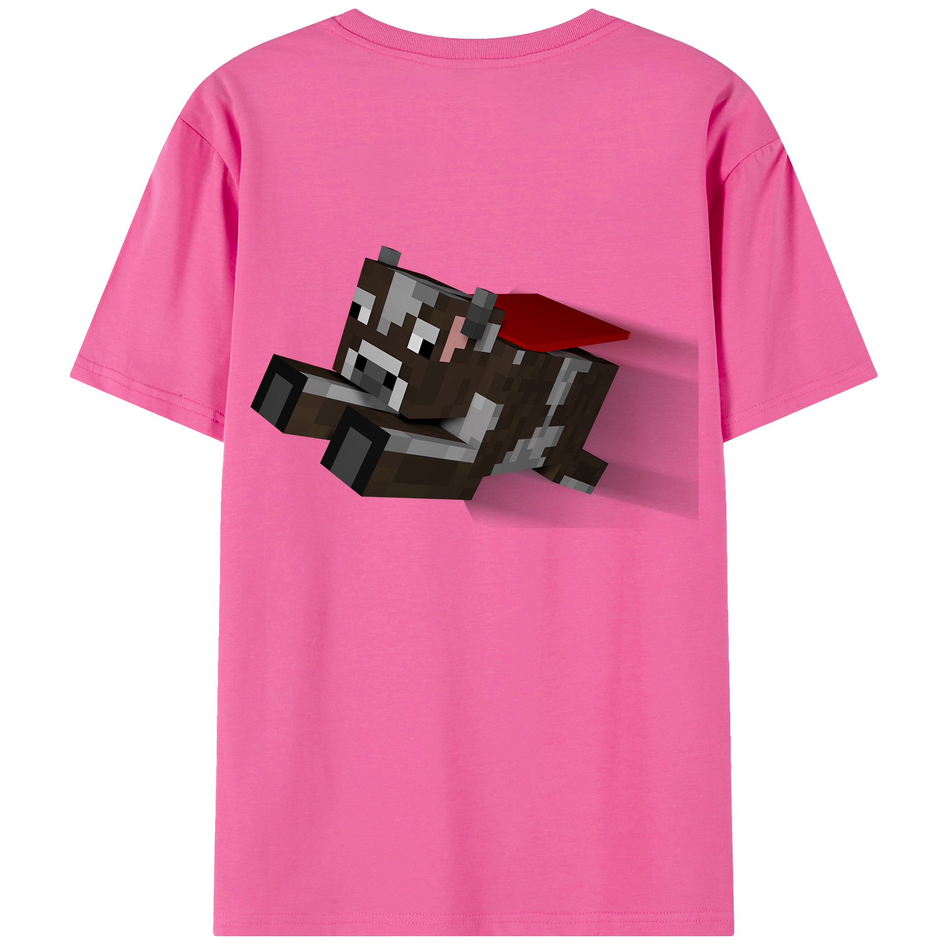 （画像用） マインクラフト ブロックの世界 Minecraft MC Block world レディース半袖Tシャツ(バックプリント)